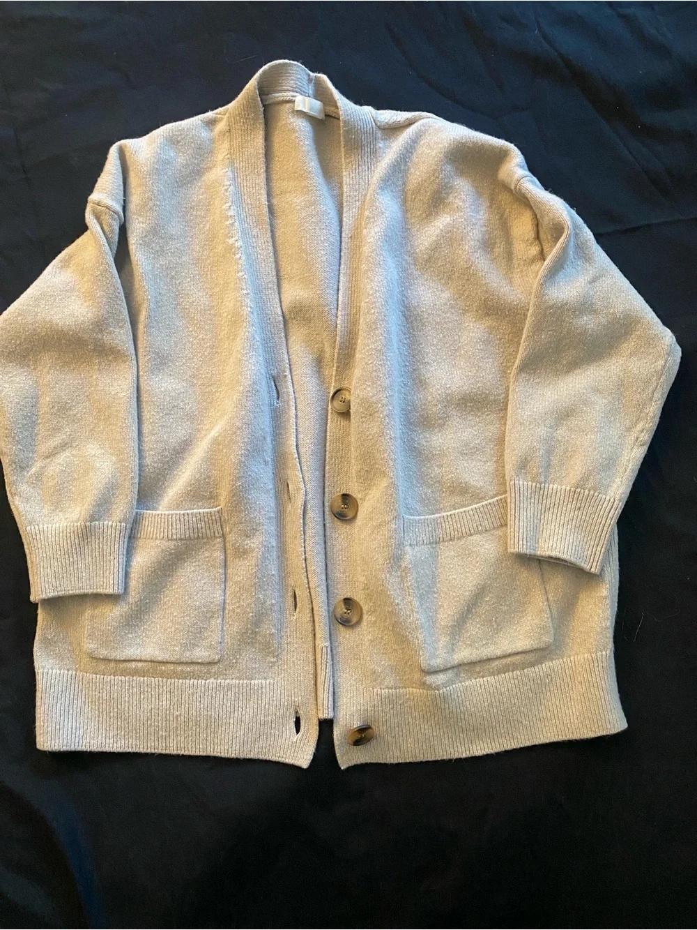 H&M Light Beige Button-Front Cardigan Sweater